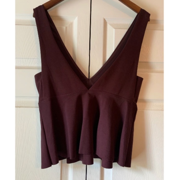 NWT Urban Outfitters Maroon / Wine Deep V Tank - Picture 5 of 8